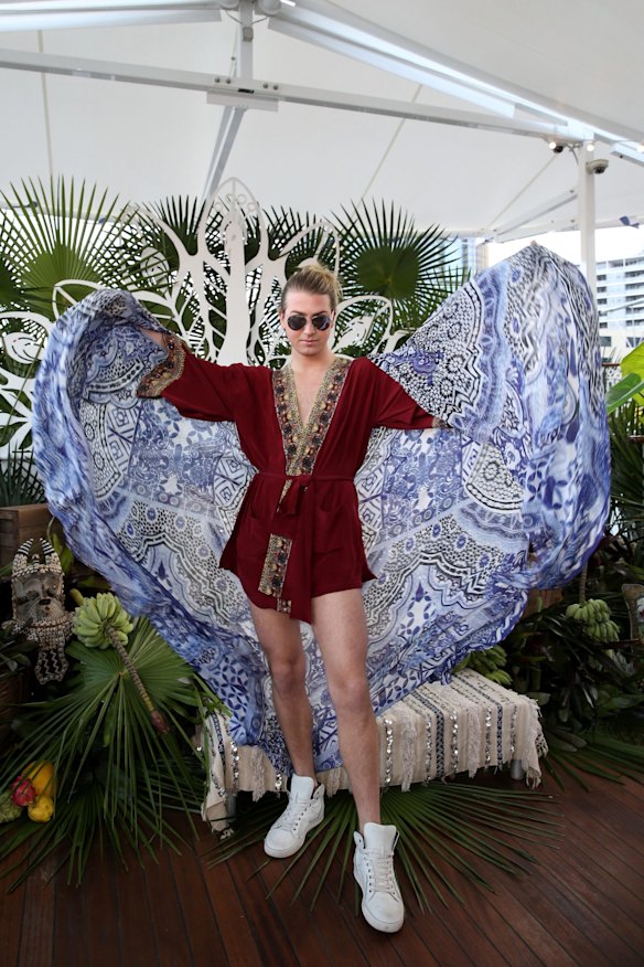 Christian Wilkins, son of Channel 9's Richard Wilkins, at the Camilla show at Mercedes-Benz Fashion Week Resort 17 Collections on The Seadeck boat on May 19, 2016 in Sydney, Australia.