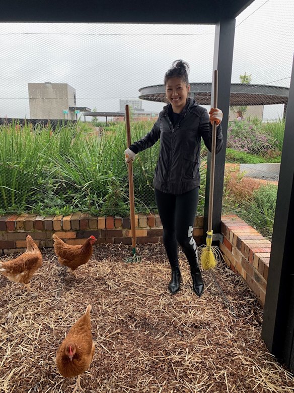 Former resident Yvonne Cai, an architect, loved living at Arkadia and caring for the chickens.