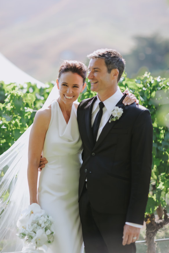 Jacinda Ardern and Clarke Gayford on Saturday.