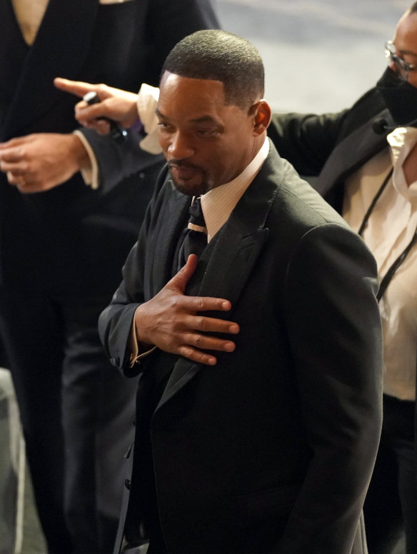 Will Smith in the audience at the Oscars.
