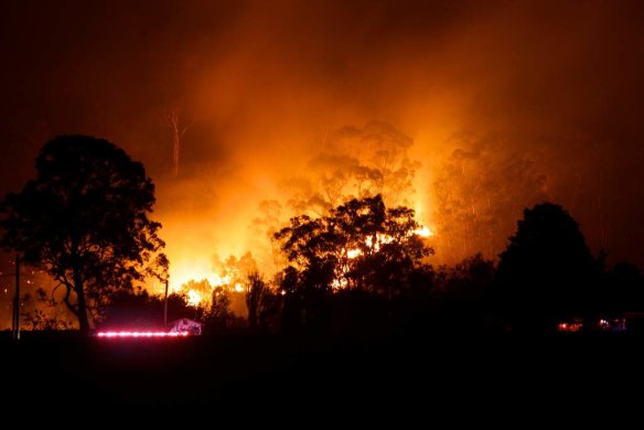 A bushfire near Springwood in the Blue Mountains in October 2013.