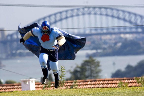 16th man: Tah Man has become a fan favourite with the Waratahs faithful.