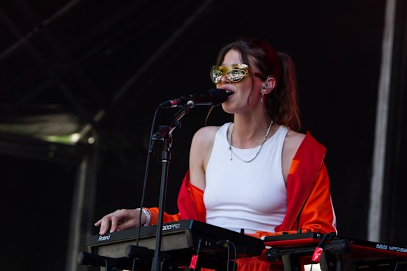 Kllo, a collaboration between Melbourne cousins Chloe Kaul and Simon Lam, on the Future Classic Stage.