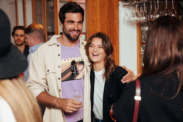 Tom Derickx and Montana Cox at the Sunglass Hut House of Sun party.