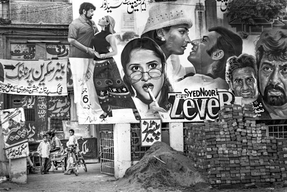 Movie posters in Lahore.