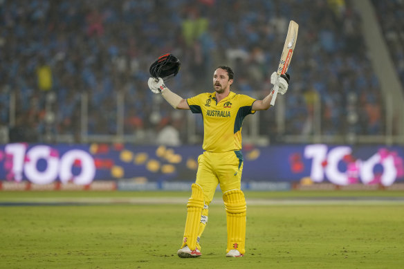 Oh what a night: Travis Head has guided Australia to a sixth World Cup title with a remarkable century.