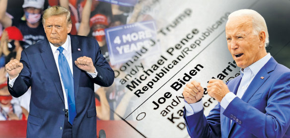 Donald Trump and Joe Biden continue to campaign in
earnest. The so-called ‘‘naked ballots’’ could have major consequences given Americans are expected to vote by mail in bigger numbers than ever before.