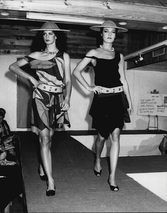 Models in a runway show at Mark Foy’s in June, 1983.