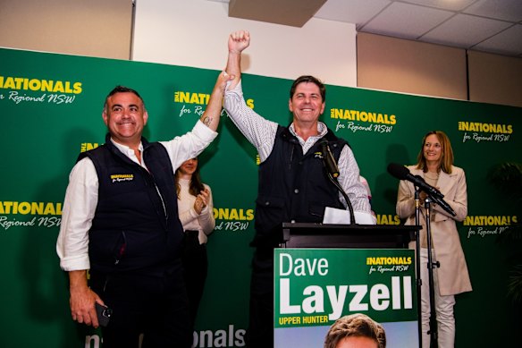 Nationals candidate David Layzell with Nationals leader John Barilaro.