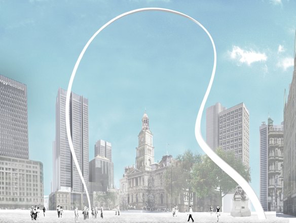 An artist impression of the Cloud Arch art installation.