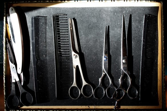 Tools required for at home barbering.