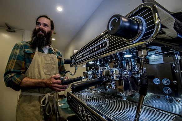 Sage Education & Childcare is opening Canberra's first prestige Childcare Centre in Turner. Hatted chef Josh Tyler prepares takeaway coffee for parents.