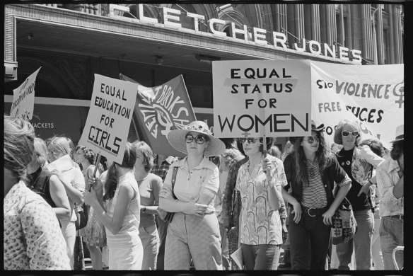 Protesters at Sydney’s International Women’s Day march in 1975.