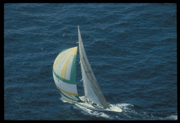America's Cup winning yacht Australia II in full flight.
