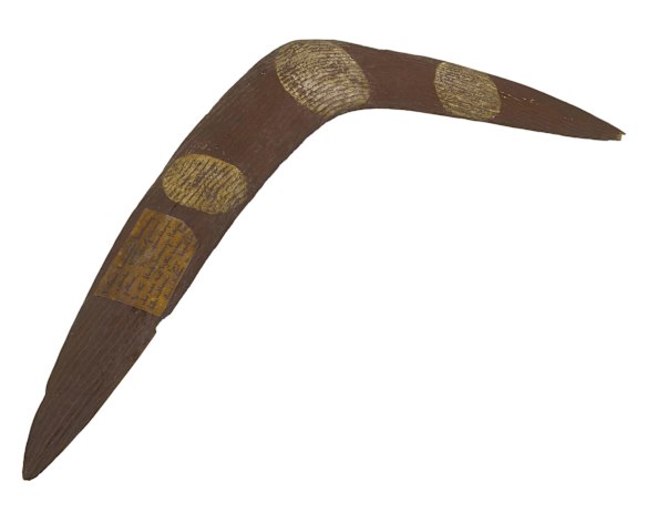 Jandamarra's boomerang. Boomerang, northwest Australia late 19th Century. Maker unknown. Source Museum Victoria (X49848)
