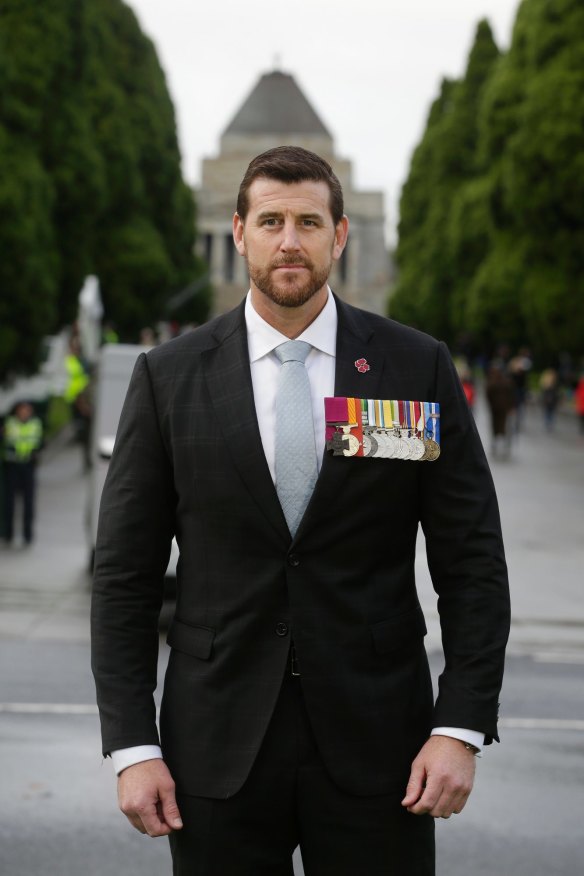 Ben Roberts-Smith, VC, MG at the ANZAC Day parade in Melbourne earlier this year. 