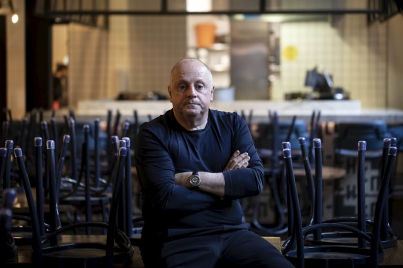 Chris Lucas, pictured here in his Melbourne CBD restaurant Chin Chin, says it won't be viable for most restaurants to reopen under the Victorian government's 10-patron cap.