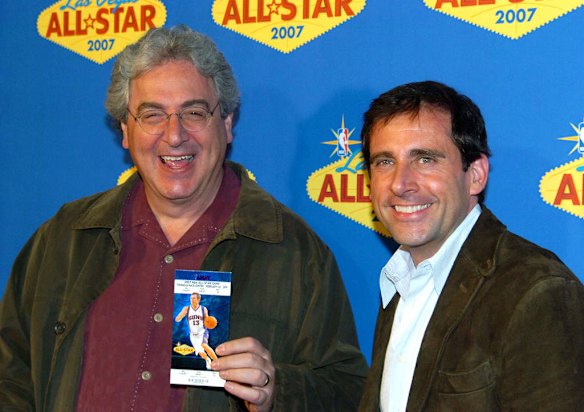 Harold Ramis, left, with actor Steve Carell at the red carpet for the NBA All-Star game in Las Vegas in 2007.