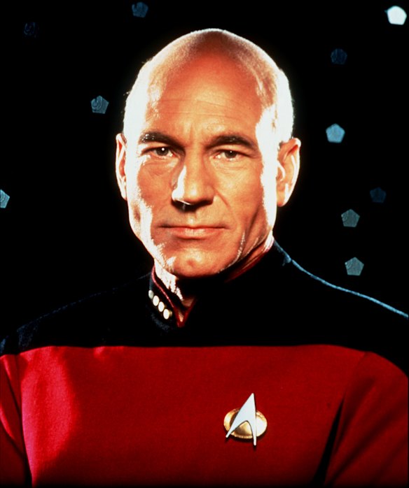 Patrick Stewart as Captain Jean-Luc Picard in Star Trek: The Next Generation.