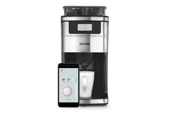 The Smarter Wi-Fi Coffee Machine. It knows when you wake up or when you're likely to get home so it can greet you with sweet caffeine.
