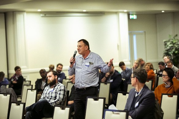De Bortoli Wines Managing Director Darren De Bortoli at the Murray Darling Basin Authority River reflections conference held at the Exies Club in Griffith.