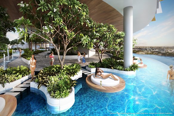 Artist impressions of the proposed Destination Brisbane Consortium.