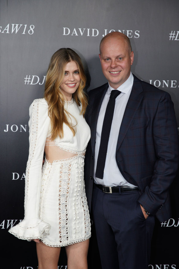 A photo of David Jones ambassador Victoria Lee and CEO David Thomas that was incorrectly filed as 'Jesinta Campbell' by photo agency AAP.
