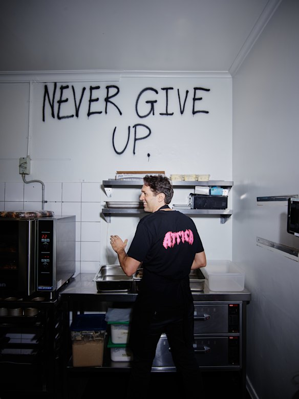 Ben Shewry photographed for The Age in 2020, for a story on keeping restaurants in business through COVID lockdowns.
