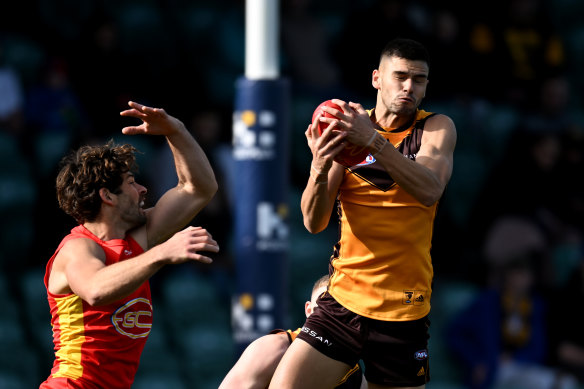 Down the highway: Former Hawk Emerson Jeka has found a new AFL club home at Geelong.