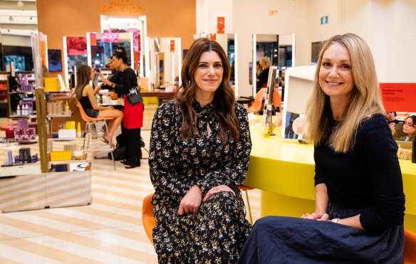 Naturopath Anthia Koullouros, left, and fertility expert Jenna McDonald, right, have been offering advice at Mecca Cosmetica’s flagship store, in Sydney. 