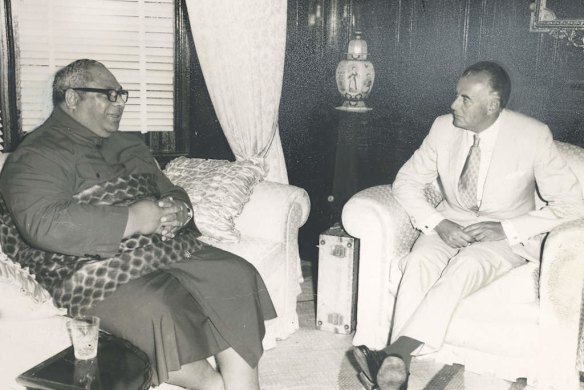 Mr Gough Whitlam and the King of Tonga Taufa'ahau Tupou in 1971.