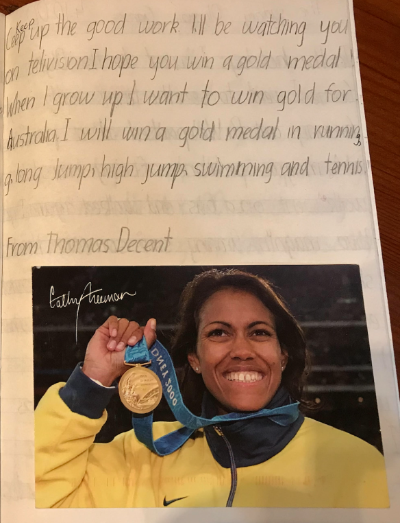 A letter to Cathy Freeman. 