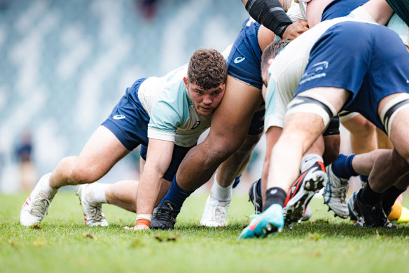 Carlo Tizzano training with the Wallabies.