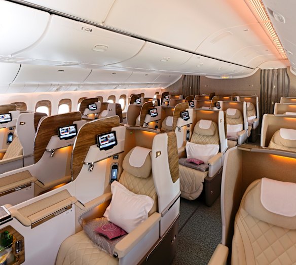 Business class on board the 777.