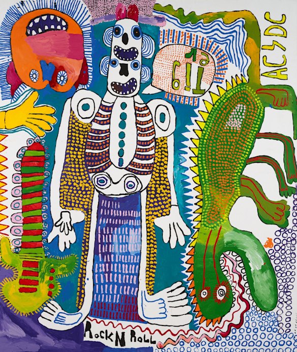 Tiger Yaltangki, 'Self-portrait'. Acrylic on linen, 197 x 167 cm. © the artist