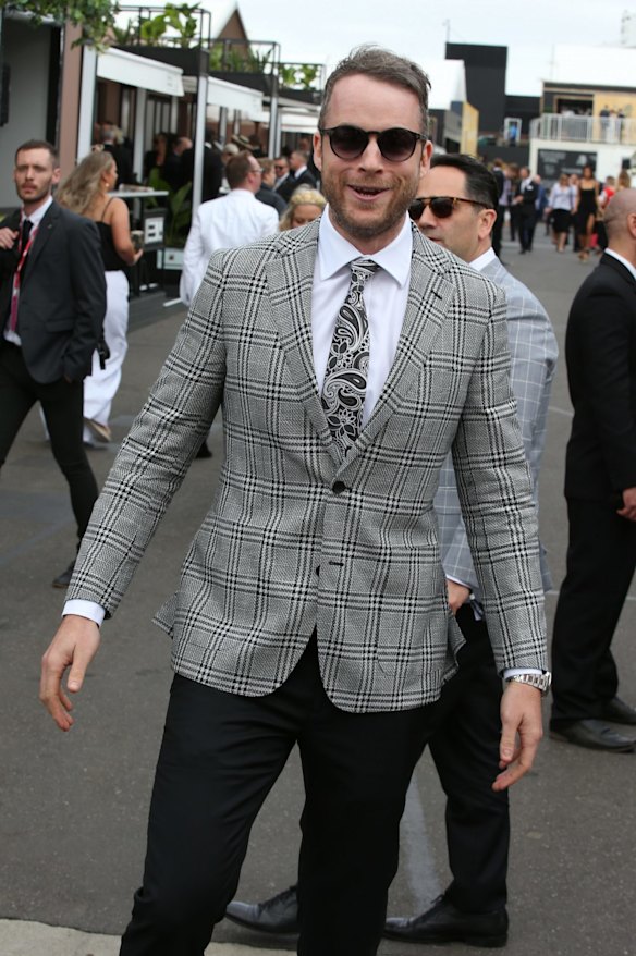 Hamish Blake at The Birdcage on Derby Day 2018.