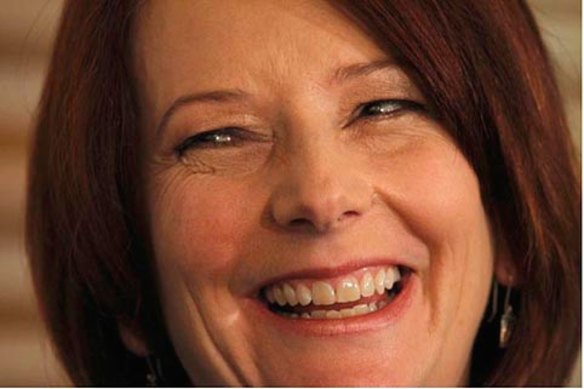 Prime Minister Julia Gillard during her first press conference as PM elect on Thursday 24 June 2010 Parliament House Canberra after she deposed Kevin Rudd.
