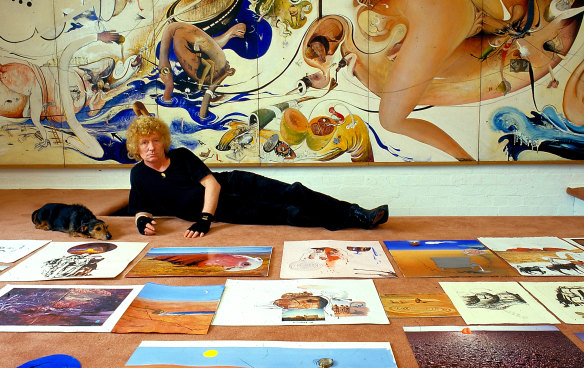 Artist Brett Whiteley in his Surry Hills studio on September 21, 1985.