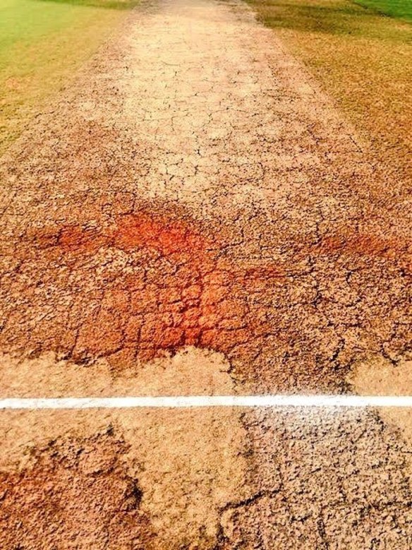 The pitch in Vizag for the India-England second Test.