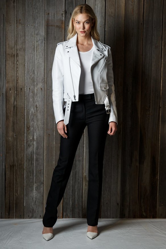 Karlie Kloss attends the Calvin Klein showcase.