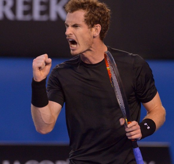 Andy Murray from the United Kingdom plays against Novak Djokovic from Serbia. 