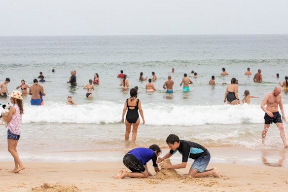 Sydney siders beat the heat at Bondi Beach.