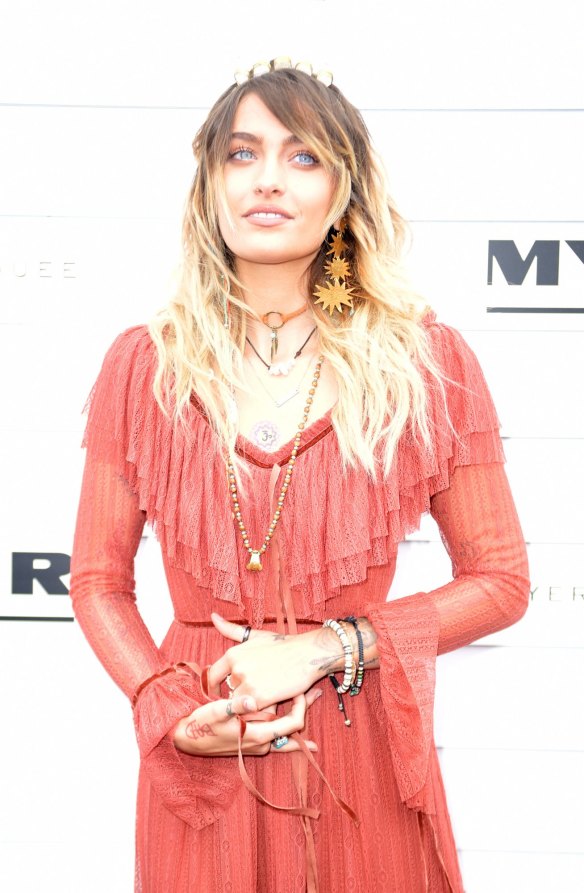 Outfit change ... Paris Jackson arrives at the Myer marquee wearing Morrison.