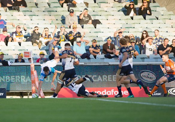 A stunning acrobatic display by Blues' wing Matt Duffie went unrewarded. 