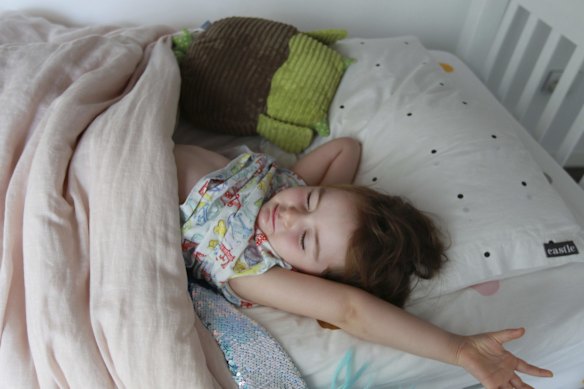 Grace wakes up in the morning.