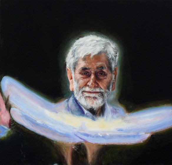 Louise Hearman, 'Barry Jones'. Oil on masonite, 72.5 x 75.5 cm. © the artist