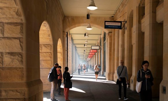 Smoke haze at Central train station.