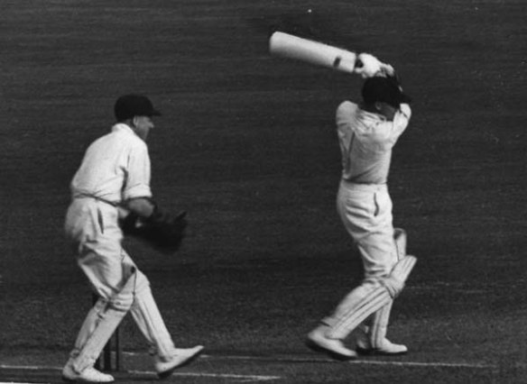 Bradman carving up the English attack in 1936.