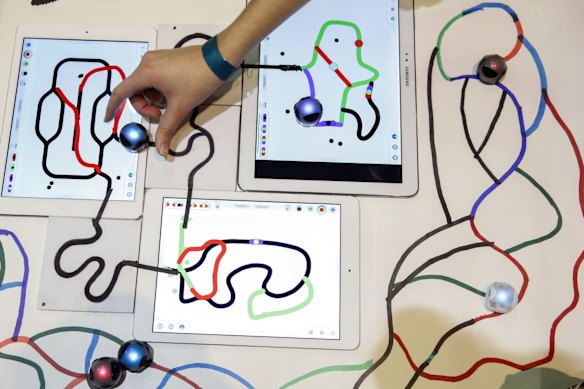 The Evollve Ozobot is a learning tool that users can program by making a coloured path.
