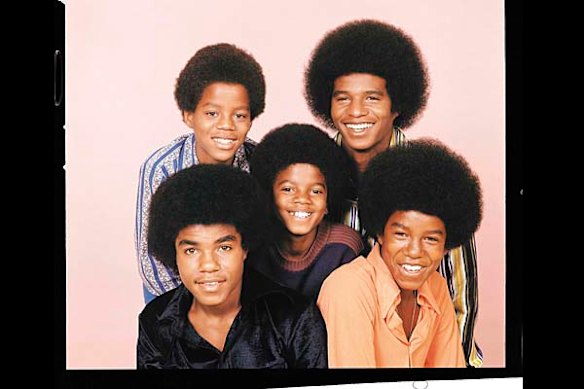 Michael Jackson poses with the other members of the Jackson 5, Tito, Randy, Jackie, Marlon, in this undated handout photo.